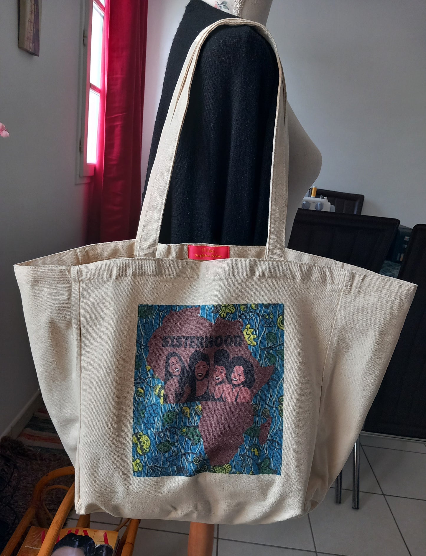 Tote bag en coton ''SISTERHOOD" by ''N'Fabi''