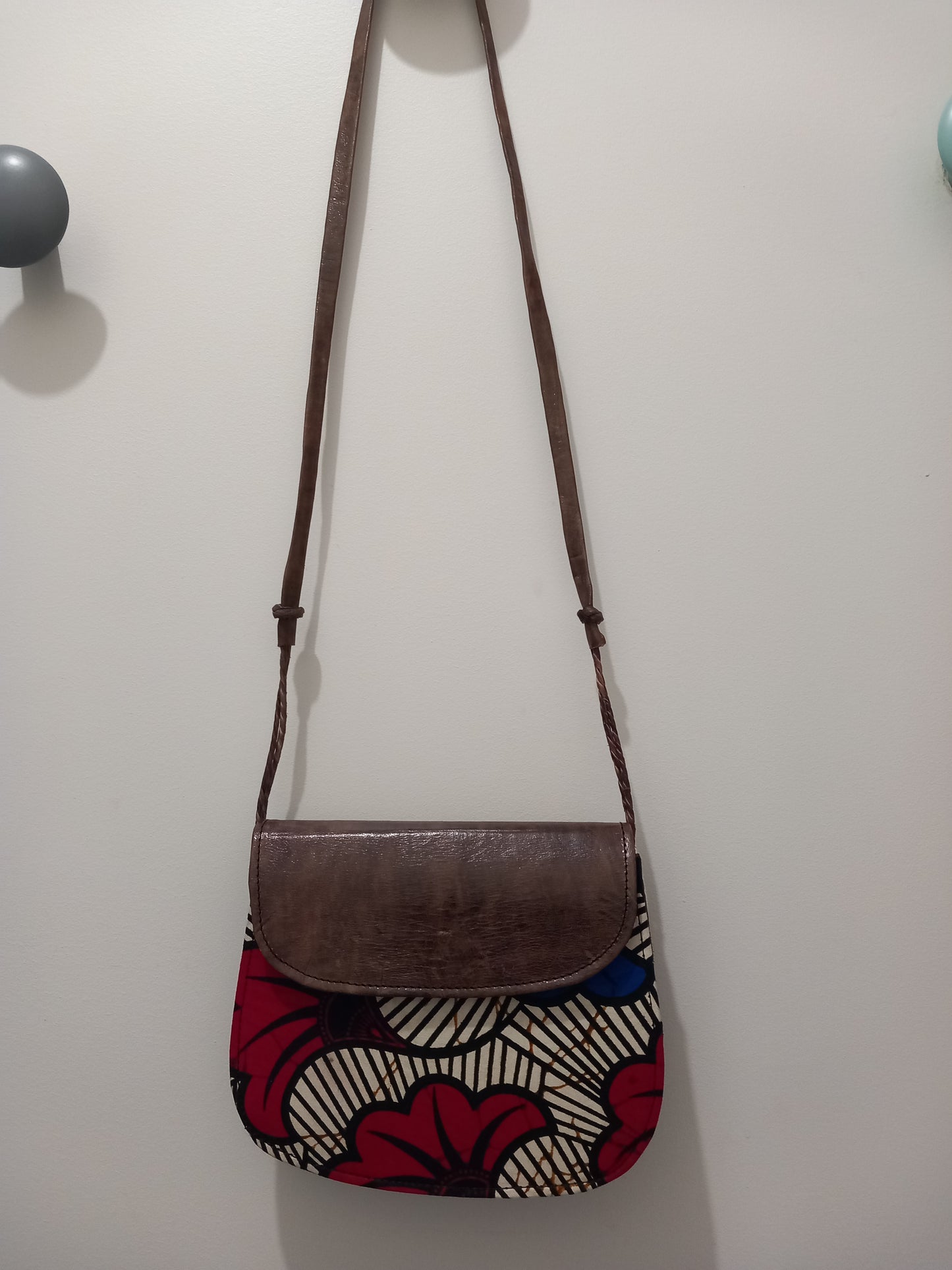 Leather and Wax Shoulder Bag