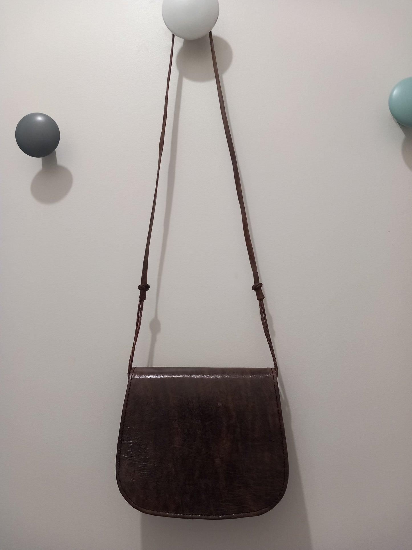 Leather and Wax Shoulder Bag