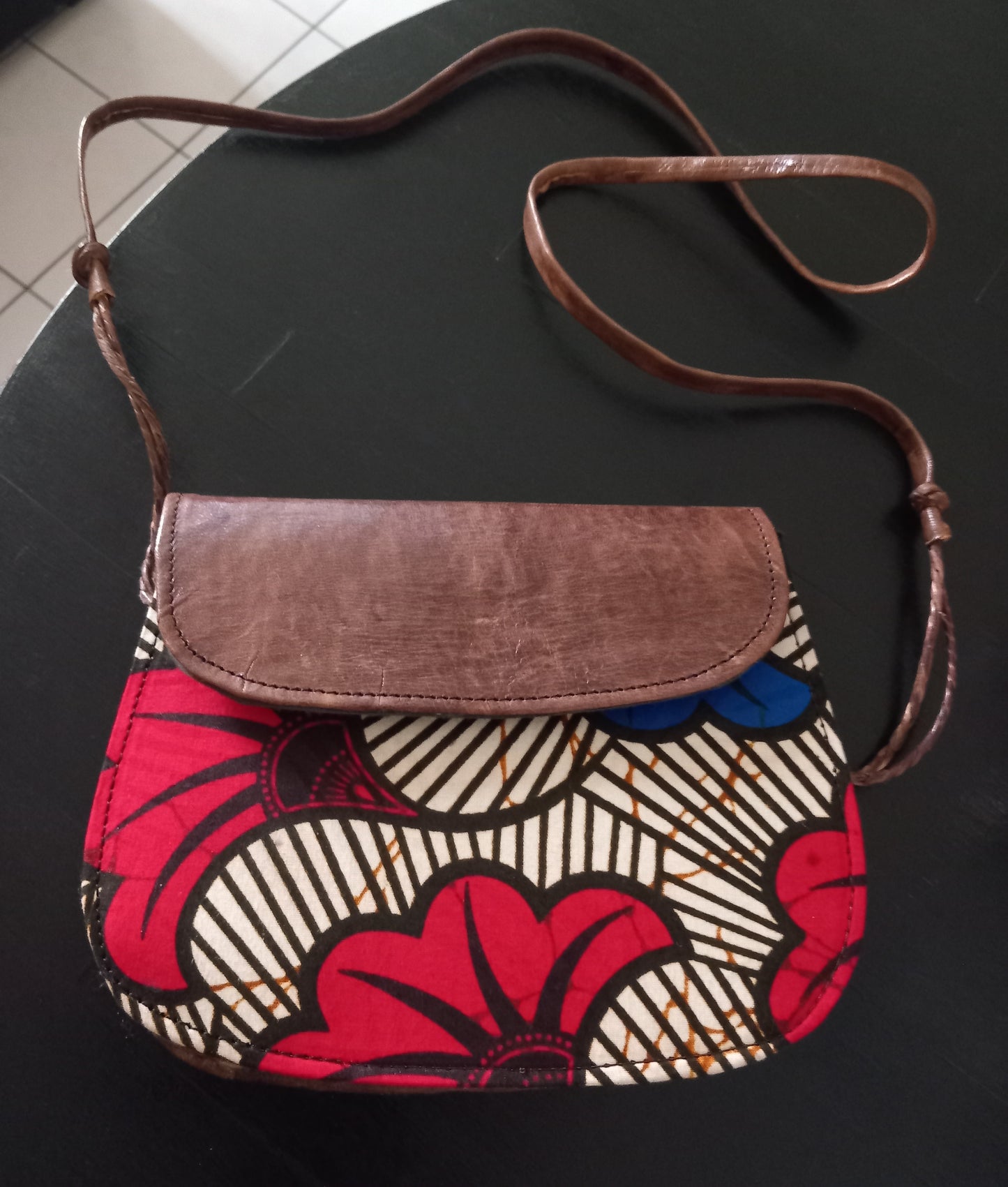 Leather and Wax Shoulder Bag