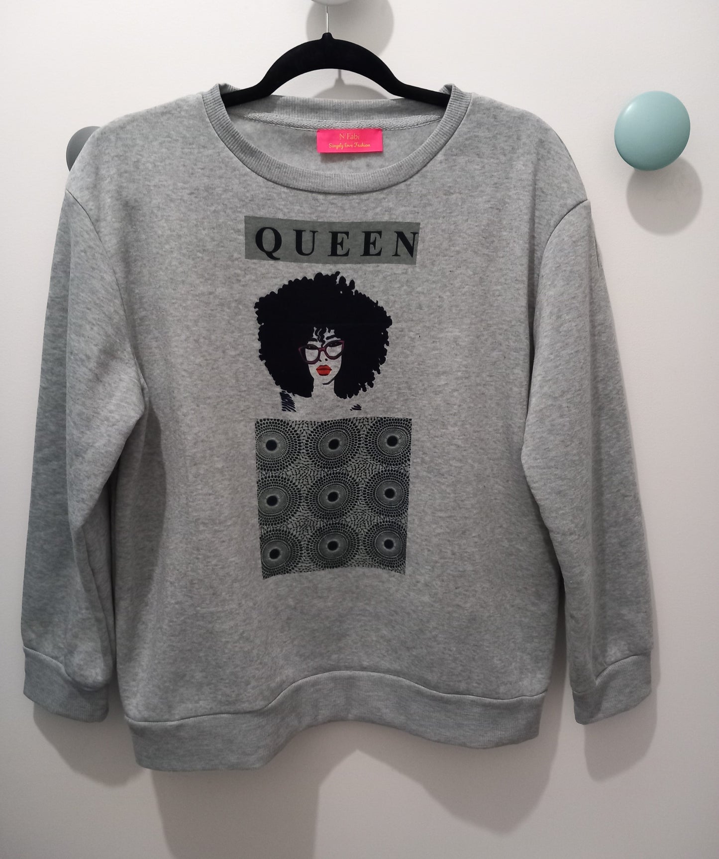 Sweat en Coton Manches longues ''QUEEN'' by ''N'Fabi''
