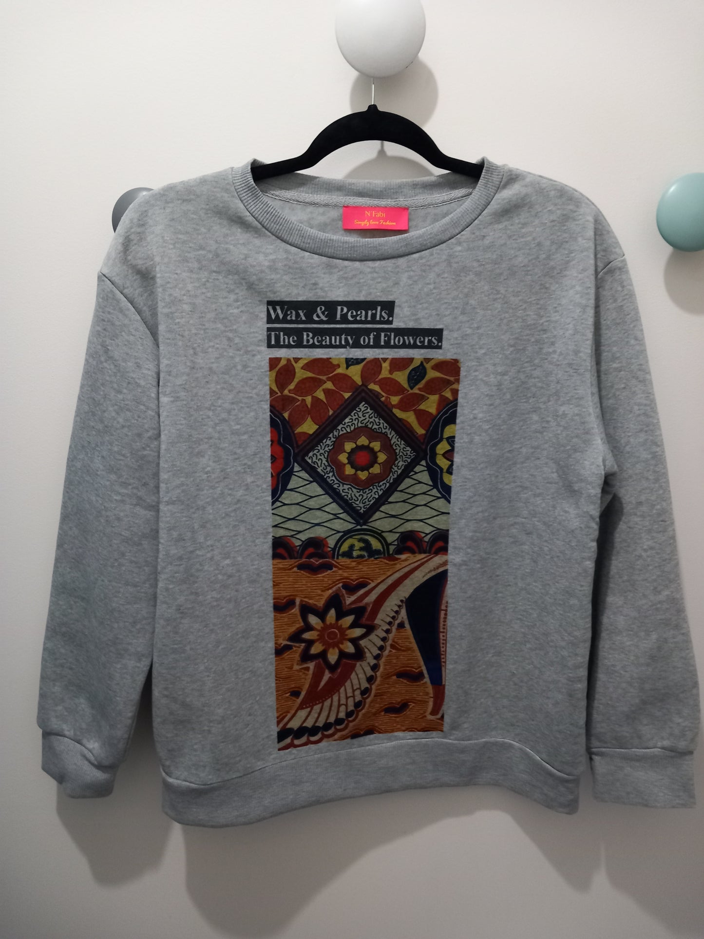 Sweat en Coton Manches longues ''Wax & Pearls'' by ''N'Fabi''