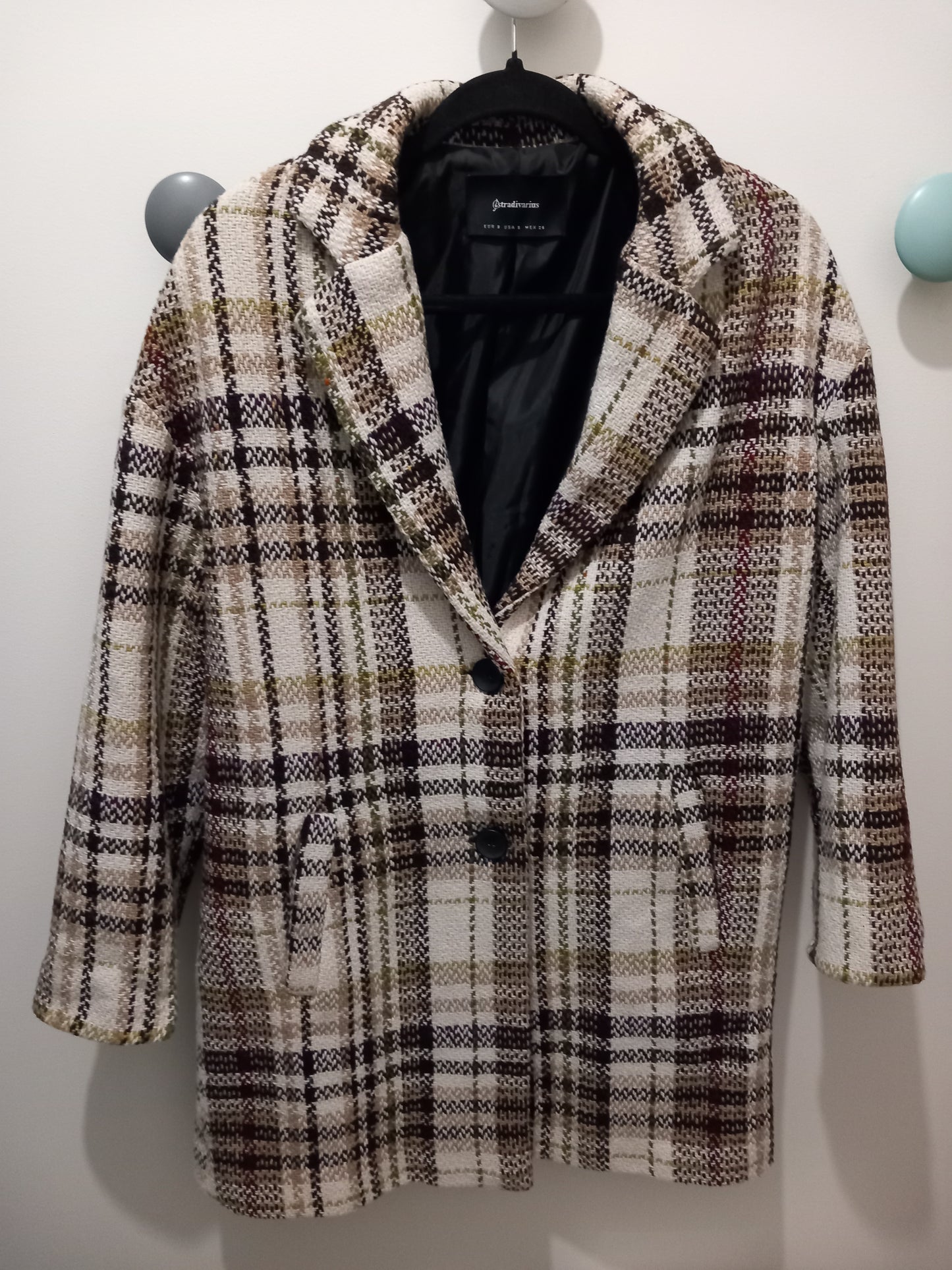 Manteau 3/4 à carreaux ''Stradivarius''