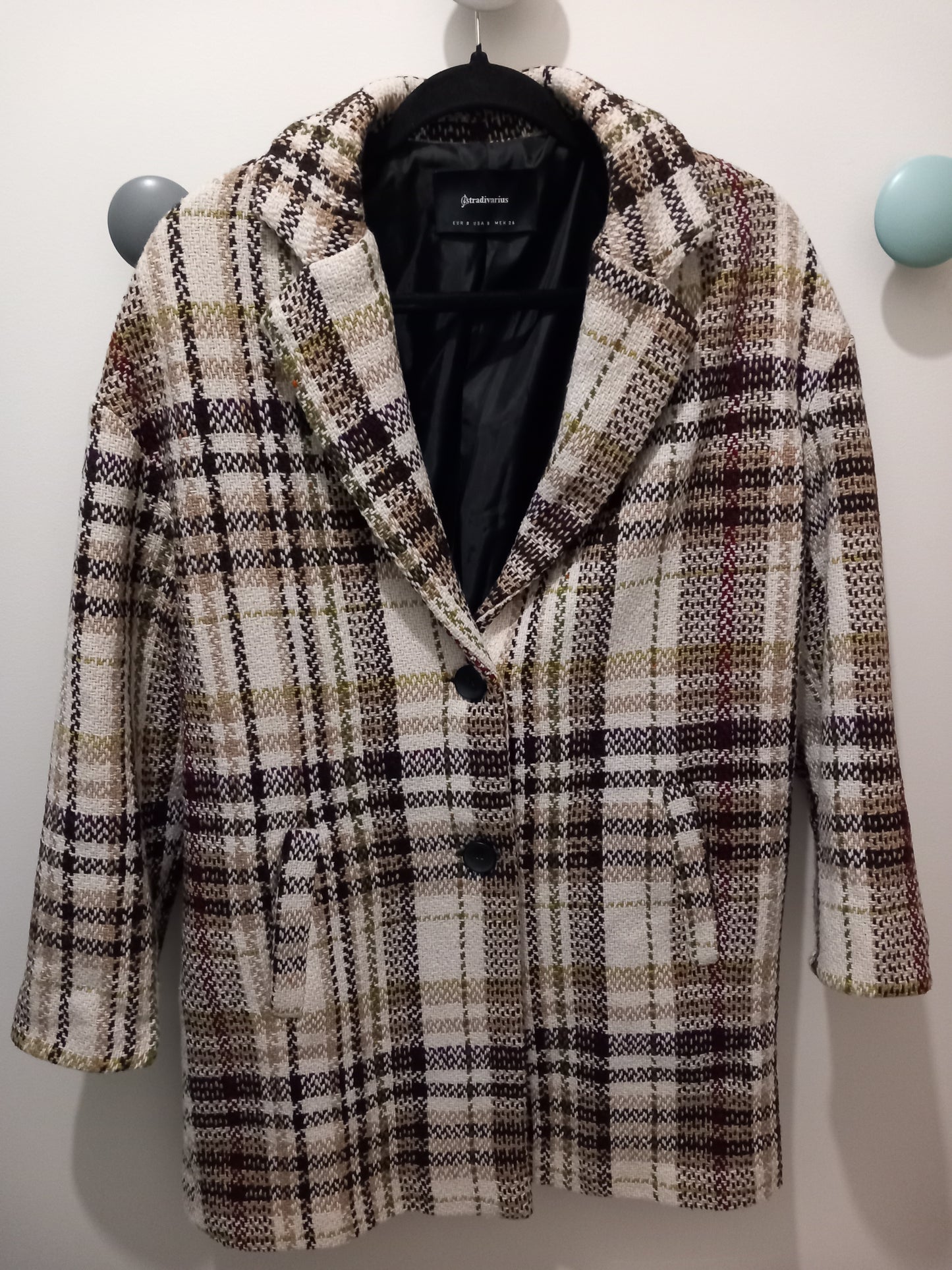 Manteau 3/4 à carreaux ''Stradivarius''