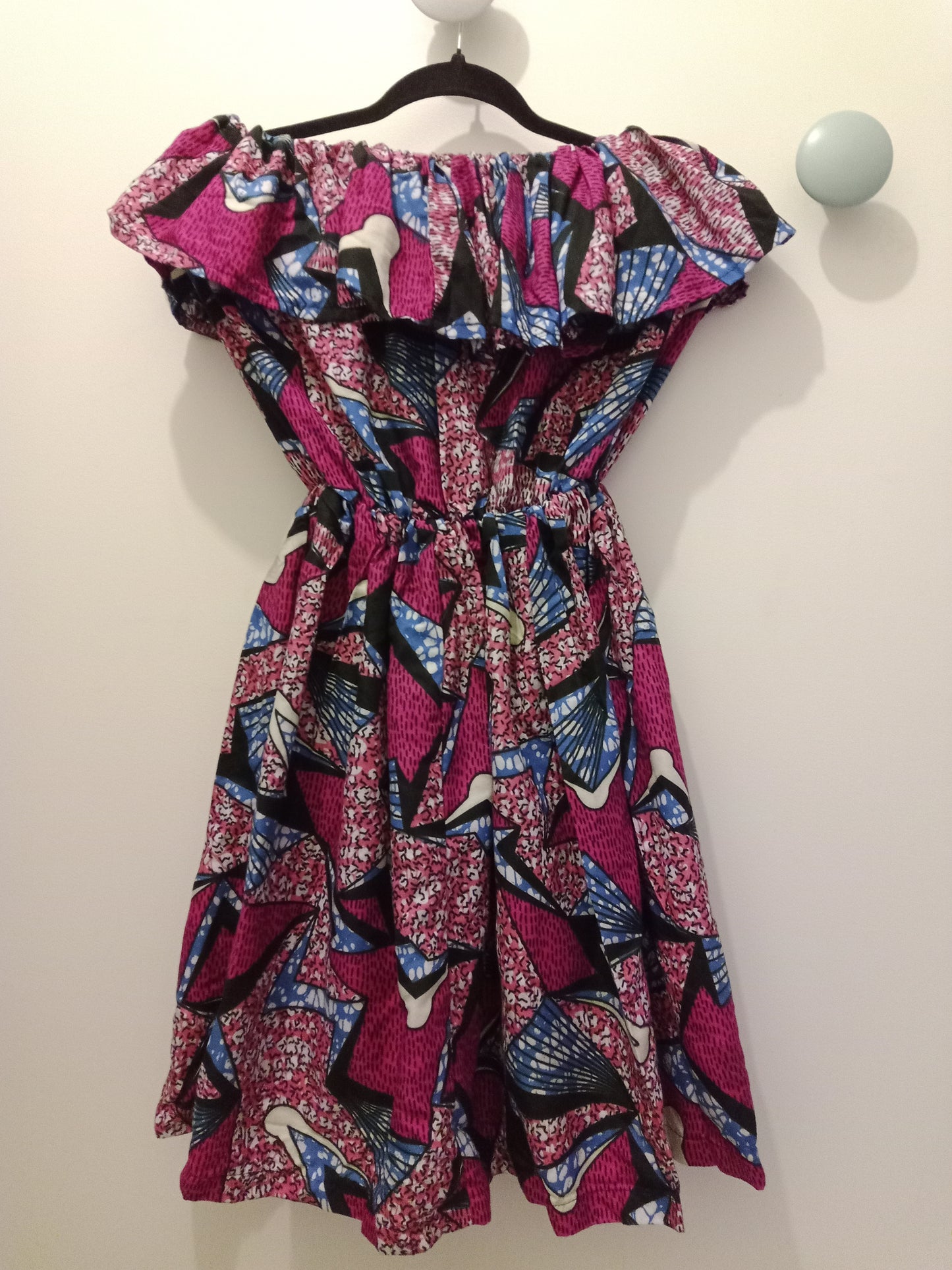 Robe Tunique en Wax Col Bardot ''Manale''