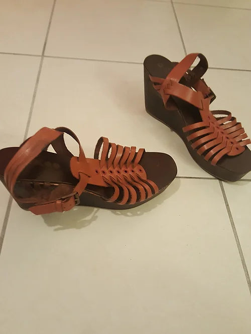 Sandales compensées en Cuir "Ixoo"