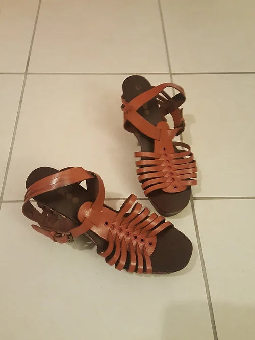 Sandales compensées en Cuir "Ixoo"